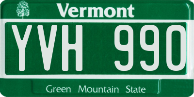 VT license plate YVH990