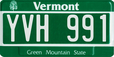VT license plate YVH991