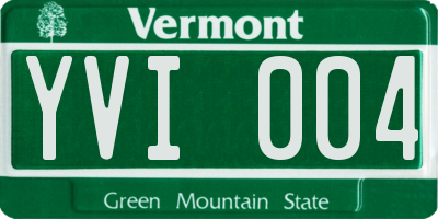 VT license plate YVI004