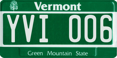 VT license plate YVI006