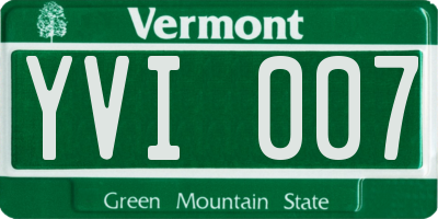 VT license plate YVI007