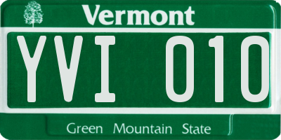 VT license plate YVI010