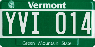 VT license plate YVI014