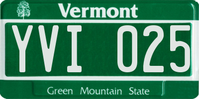 VT license plate YVI025