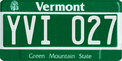 VT license plate YVI027