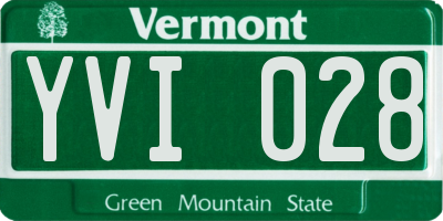 VT license plate YVI028