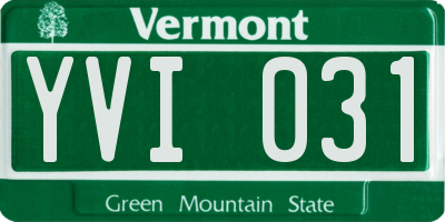 VT license plate YVI031