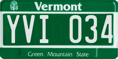 VT license plate YVI034