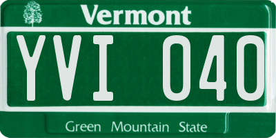 VT license plate YVI040