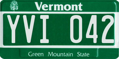 VT license plate YVI042