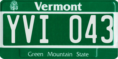 VT license plate YVI043