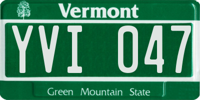 VT license plate YVI047