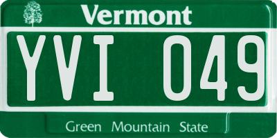 VT license plate YVI049