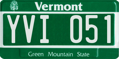 VT license plate YVI051