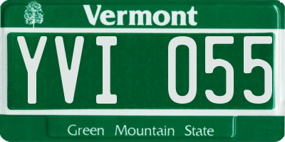 VT license plate YVI055
