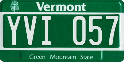 VT license plate YVI057