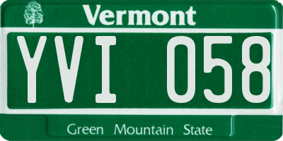 VT license plate YVI058