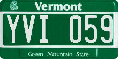 VT license plate YVI059