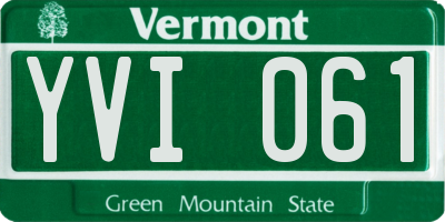 VT license plate YVI061