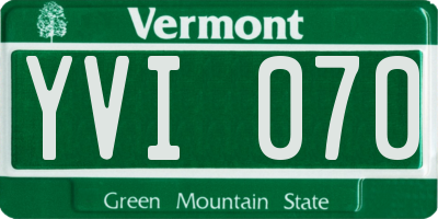 VT license plate YVI070
