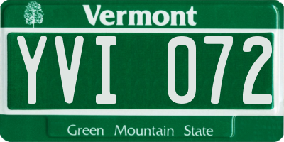 VT license plate YVI072