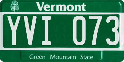 VT license plate YVI073