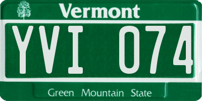 VT license plate YVI074