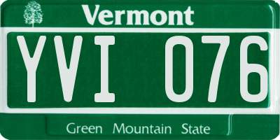 VT license plate YVI076