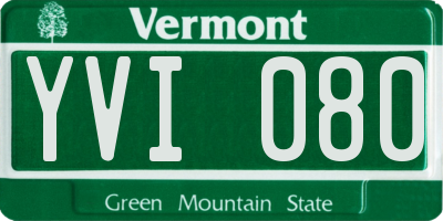 VT license plate YVI080