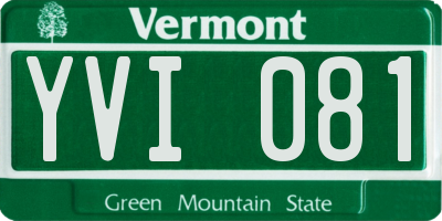 VT license plate YVI081