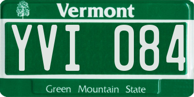 VT license plate YVI084