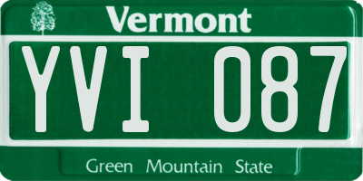VT license plate YVI087