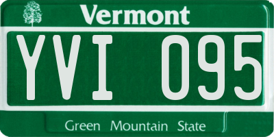 VT license plate YVI095