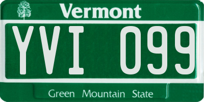 VT license plate YVI099