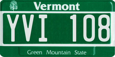 VT license plate YVI108