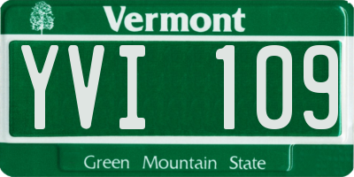 VT license plate YVI109
