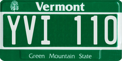 VT license plate YVI110
