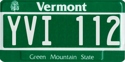 VT license plate YVI112