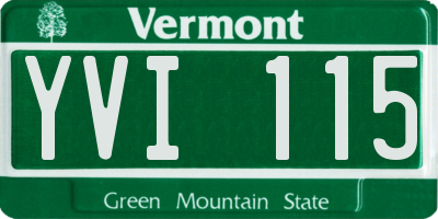VT license plate YVI115