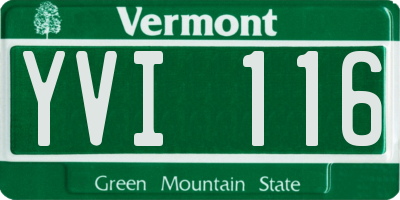 VT license plate YVI116