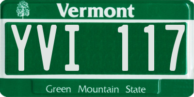 VT license plate YVI117
