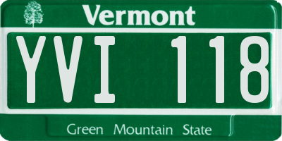 VT license plate YVI118