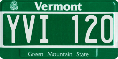 VT license plate YVI120
