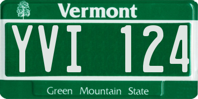 VT license plate YVI124