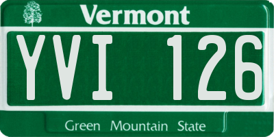 VT license plate YVI126