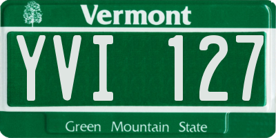 VT license plate YVI127