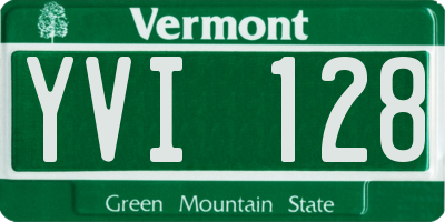 VT license plate YVI128