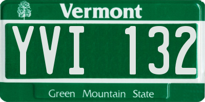 VT license plate YVI132