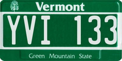 VT license plate YVI133