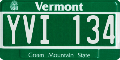 VT license plate YVI134